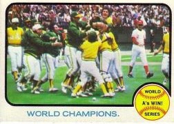 1973 Topps Baseball Cards      210     A's Win WS